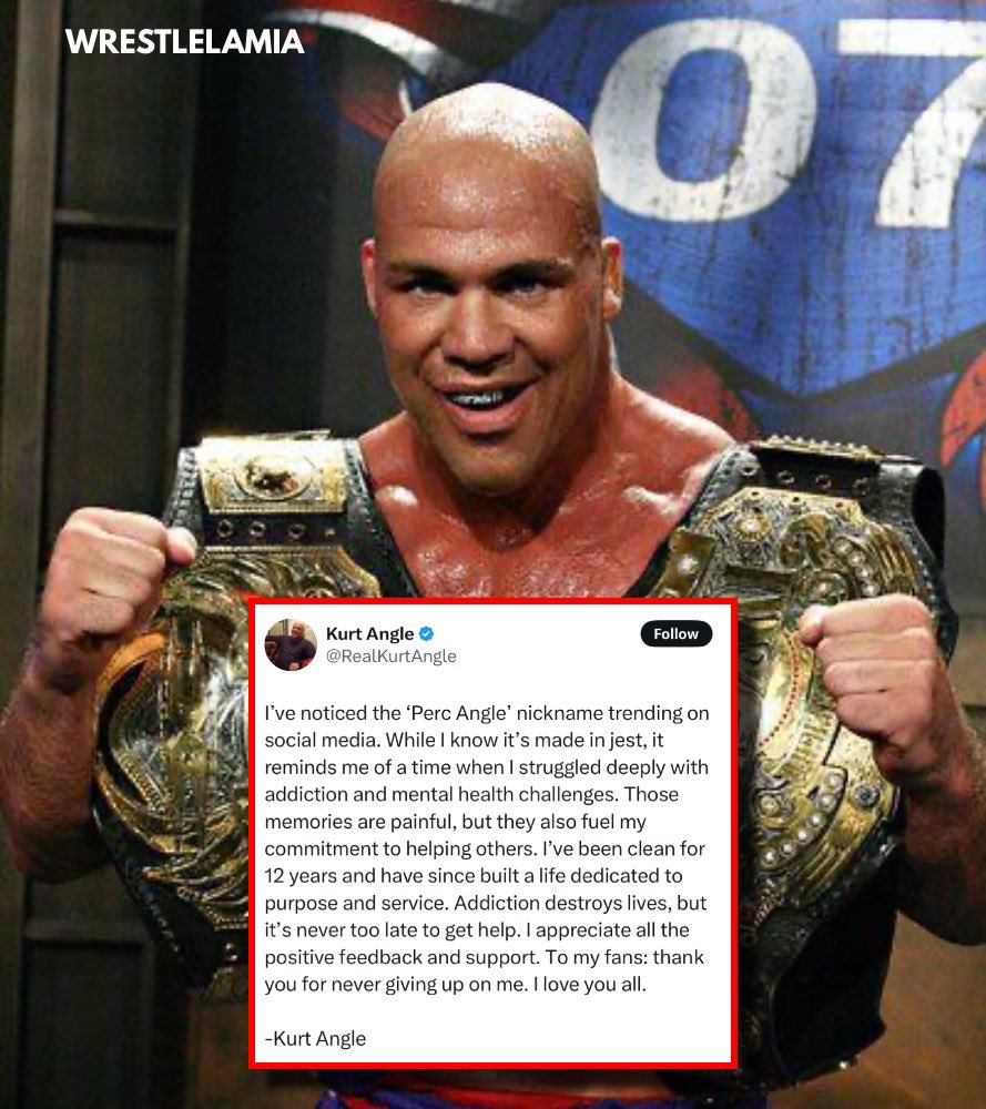 We all have a lot of respect for Kurt Angle. The name ‘Perc Angle’ will be retired 🙏