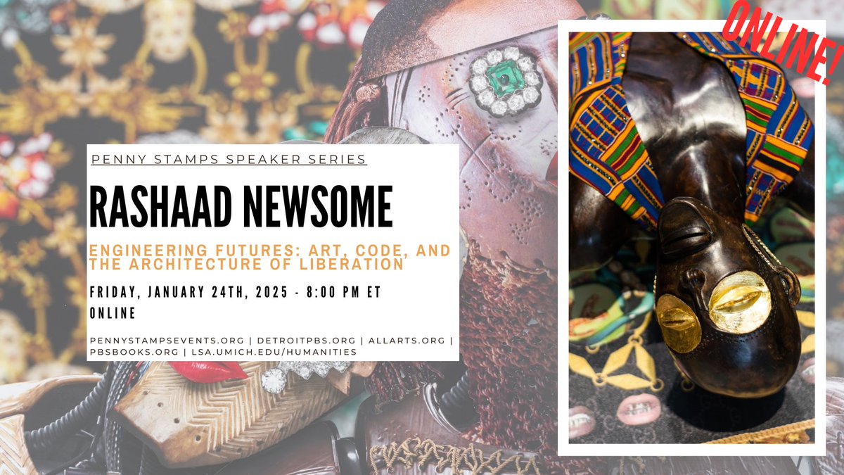 PBS Books (@pbsbooks) on Twitter photo Tonight at 8 PM ET: We’re partnering with the <a href="/UMPennyStamps/">Penny Stamps Series</a> to host Rashaad Newsome! Explore how art, AI, and dance challenge oppression and reimagine liberation. Don’t miss this inspiring conversation! Tonight at 8 PM ET: We’re partnering with the <a href="/UMPennyStamps/">Penny Stamps Series</a> to host Rashaad Newsome! Explore how art, AI, and dance challenge oppression and reimagine liberation. Don’t miss this inspiring conversation!