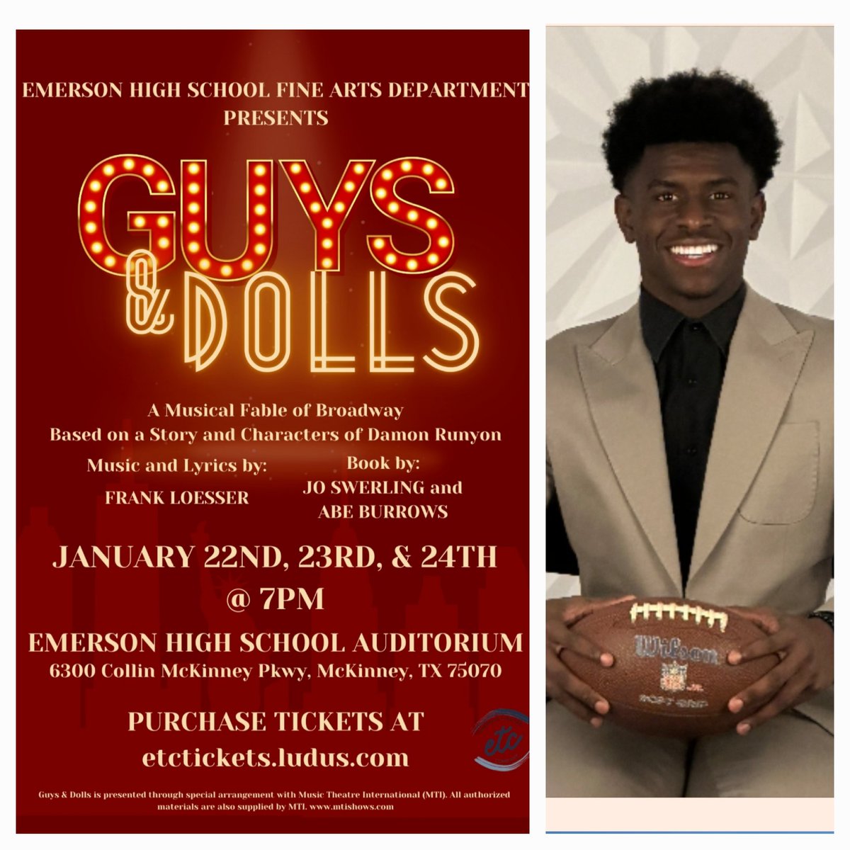 DFW Family...I encourage you to come see <a href="/__CLyons/">ChristianLyons_</a>  perform in the lead role in Guys and Dolls tonight. We would love to see you there. It is a great show. The best I have ever seen. You can purchase tickets at etctickets.ludus.com