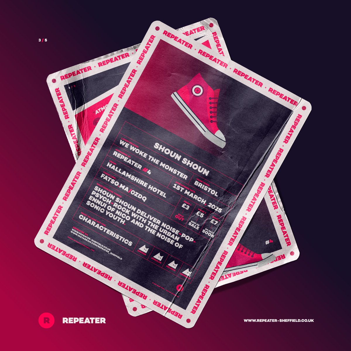 In other #musicnews we’re laying another card on the table, and this band is set to play a hand you won’t forget... Making their #Repeater debut is Berlin/Bristol's <a href="/ShounShounUK/">Shoun Shoun</a> 

Repeater 4. 
March 1st.
Hallamshire Hotel, Sheffield.
fatsoma.com/e/323j1m7r/la/…