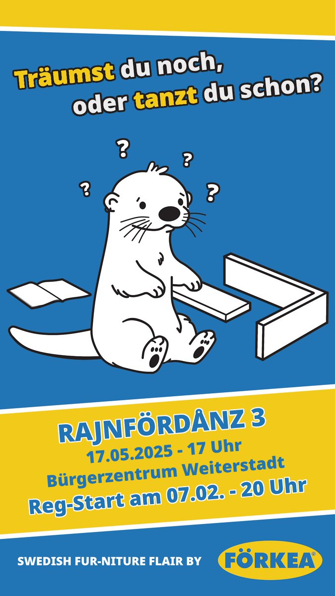 RheinFursEV's tweet photo. "Einen Furdance organisieren? Kein Problem! Einfach die Schraube A in Loch B... oder war’s umgekehrt...?"
#RFD3 #RheinFurDance3 #FÖRKEA https://t.co/b6IC44Zozw