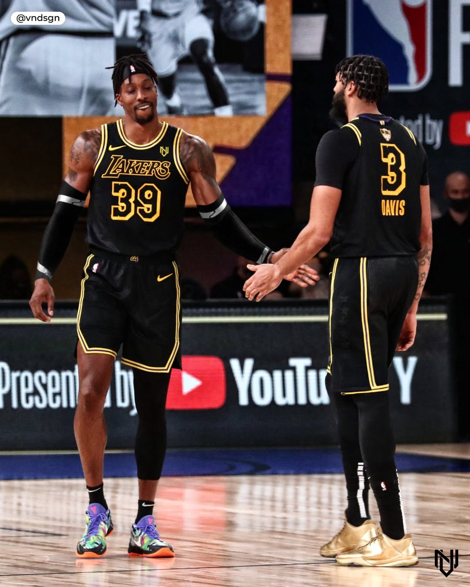 vndsgn's tweet photo. @AntDavis23 : "We need another big. ... '19-'20 team was like the perfect construction."

@DwightHoward : "It ain't that hard to find a center 😴"

We need #DwightHoward in these sleeves back in the #Lakers. #vndsgn https://t.co/FZ939IBAdQ