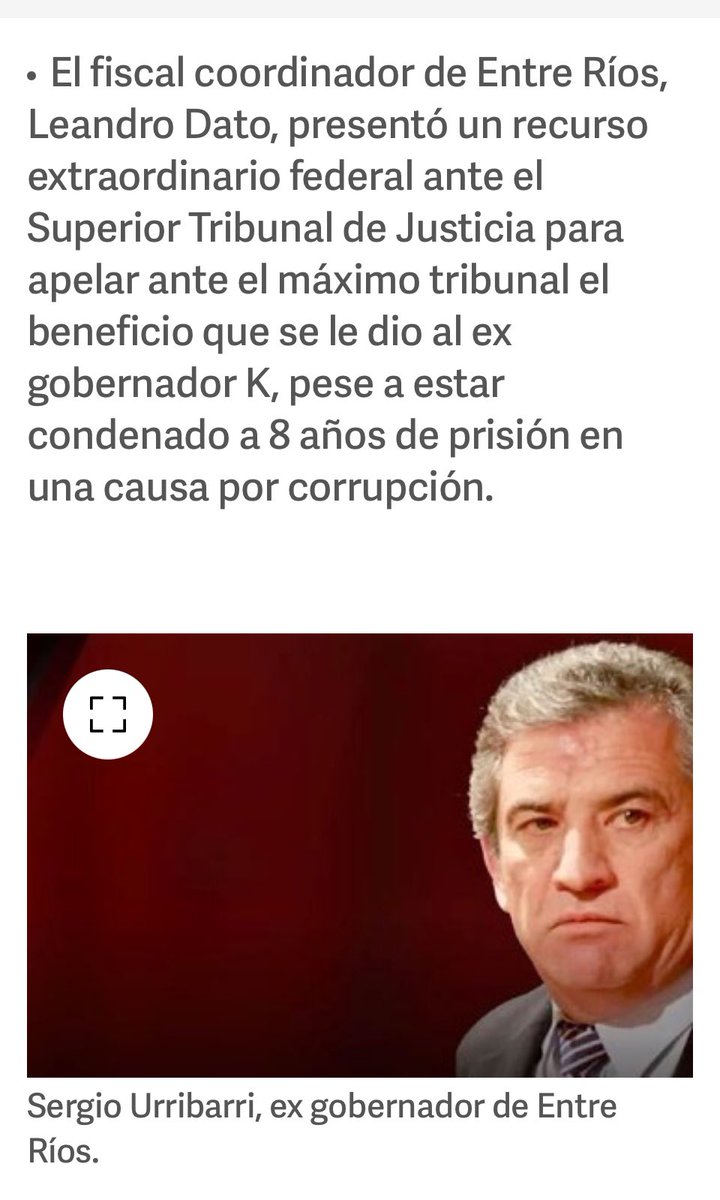 JorRausch's tweet photo. 🟥 #URRIBARRI | #EntreRíos
EL FISCAL LEANDRO DATO PRESENTÓ UN RECURSO EXTRAORDINARIO
#BuenDato
"Un fiscal de Entre Ríos pidió ir a la Corte Suprema contra la polémica excarcelación de Sergio Urribarri"
- Vía @clarincom https://t.co/7nk4l1FIBU
