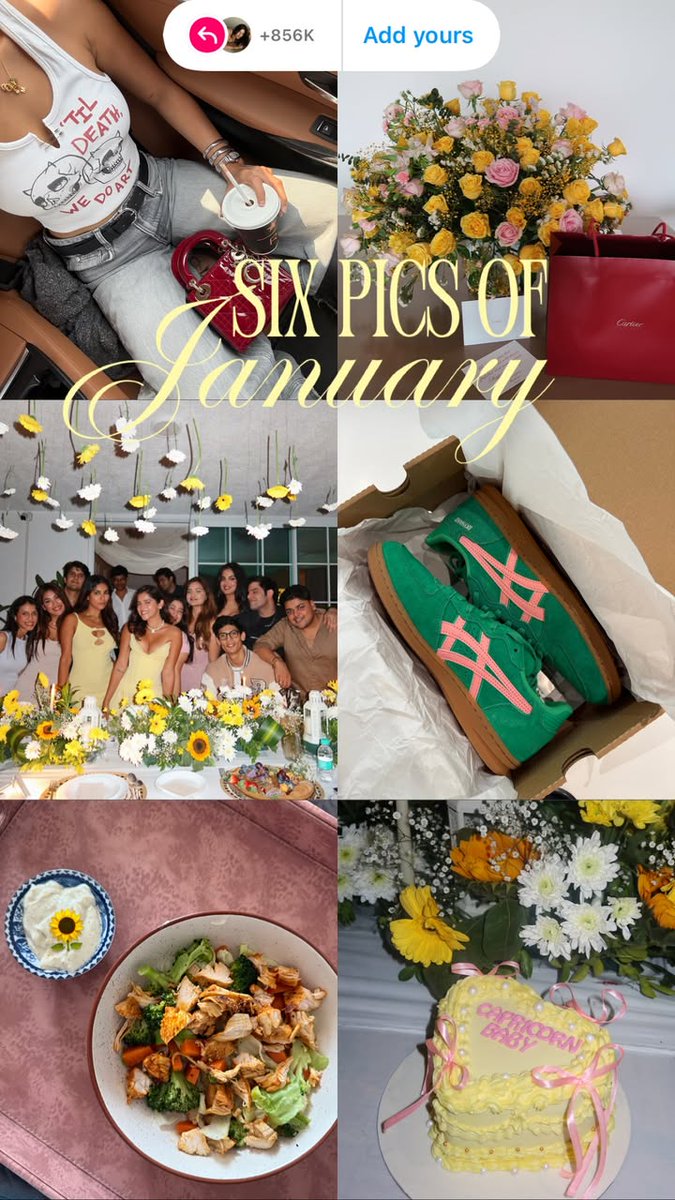 anushka_S2's tweet photo. January highlights: From casual coffee moments to vibrant celebrations, stylish gifts, delicious meals, and sweet treats for a Capricorn baby. 🌸📷 #January2025 #Lifestyle #Celebration