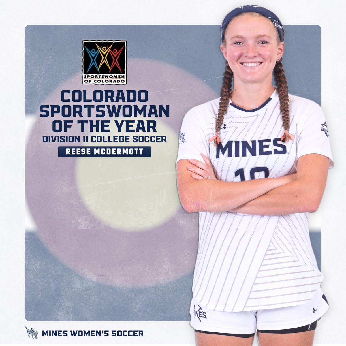 mineswsoc's tweet photo. Congratulations to Reese McDermott on being named Colorado Sportswoman Of The Year for Division II College Soccer! https://t.co/EEjpaBHGQH