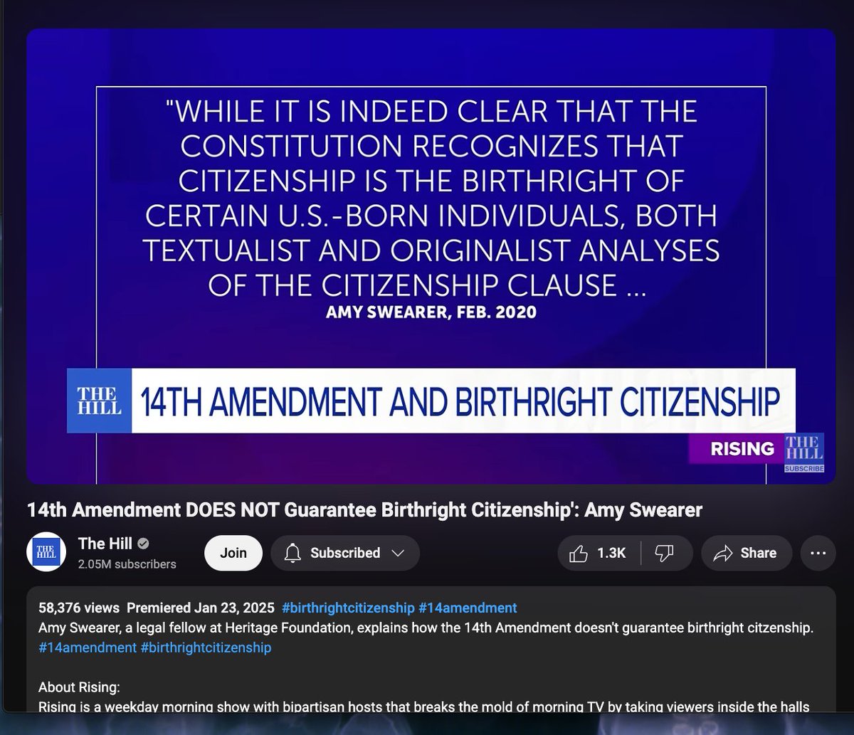 MONTYOG's tweet photo. Amy Swearer, a legal fellow at Heritage Foundation, explains how the 14th Amendment doesn't guarantee birthright citzenship. #14amendment #birthrightcitizenship
https://t.co/r5saC4tLCm https://t.co/hWDafNfGPS