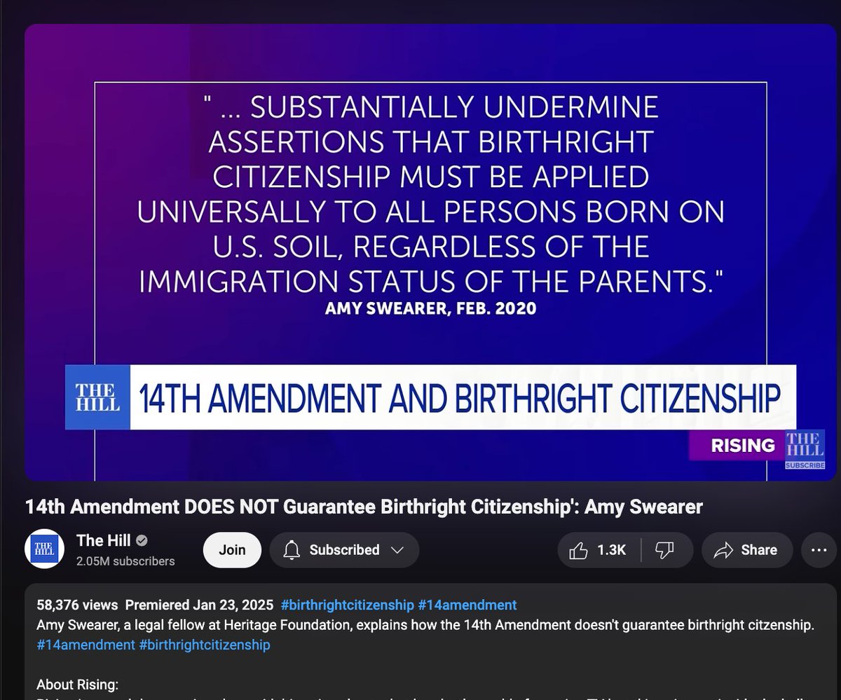 MONTYOG's tweet photo. Amy Swearer, a legal fellow at Heritage Foundation, explains how the 14th Amendment doesn't guarantee birthright citzenship. #14amendment #birthrightcitizenship
https://t.co/r5saC4tLCm https://t.co/hWDafNfGPS