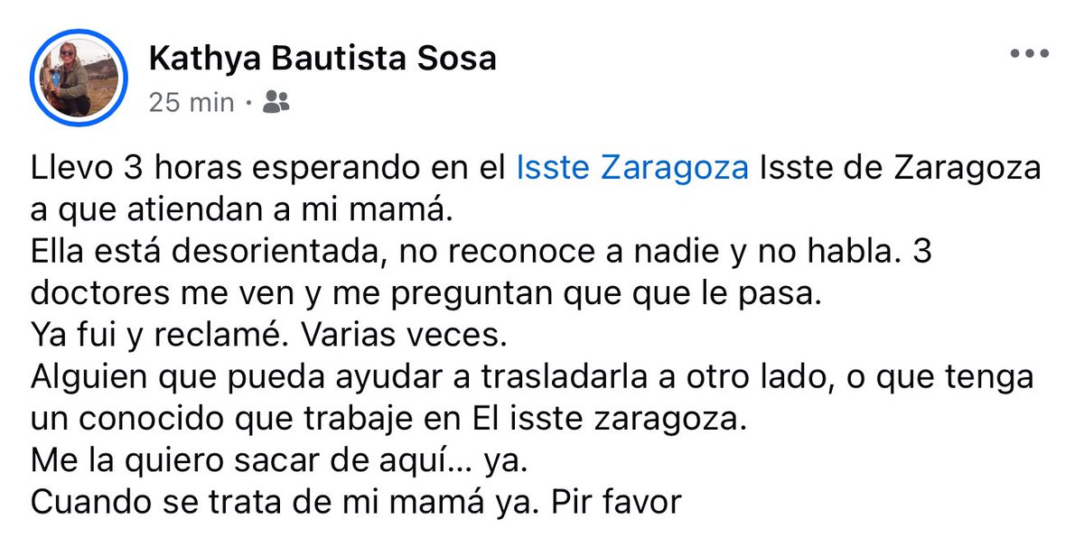 mabel2406's tweet photo. @asilascosasw @CarlosLoret @ISSSTE_mx  por favor 🙏🏻 alguien que pueda ayudarnos es una impotencia y que nadie haga algo https://t.co/FrQ8bb51Ya