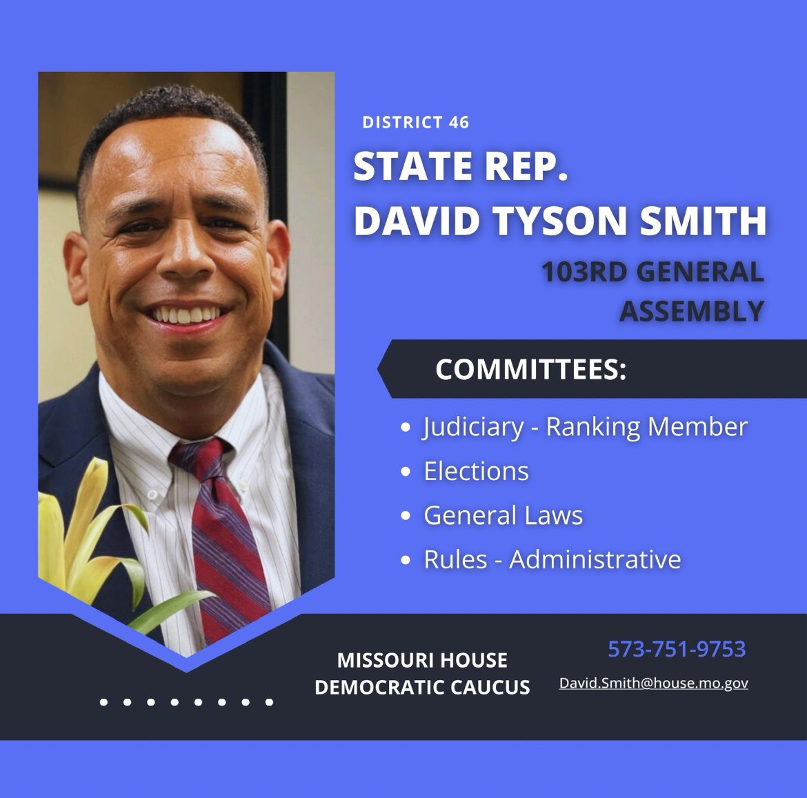 I’m excited to continue my work for you. Here is a list of my committee assignments, and I am especially looking forward to serving you as the ranking member on the Judiciary committee.