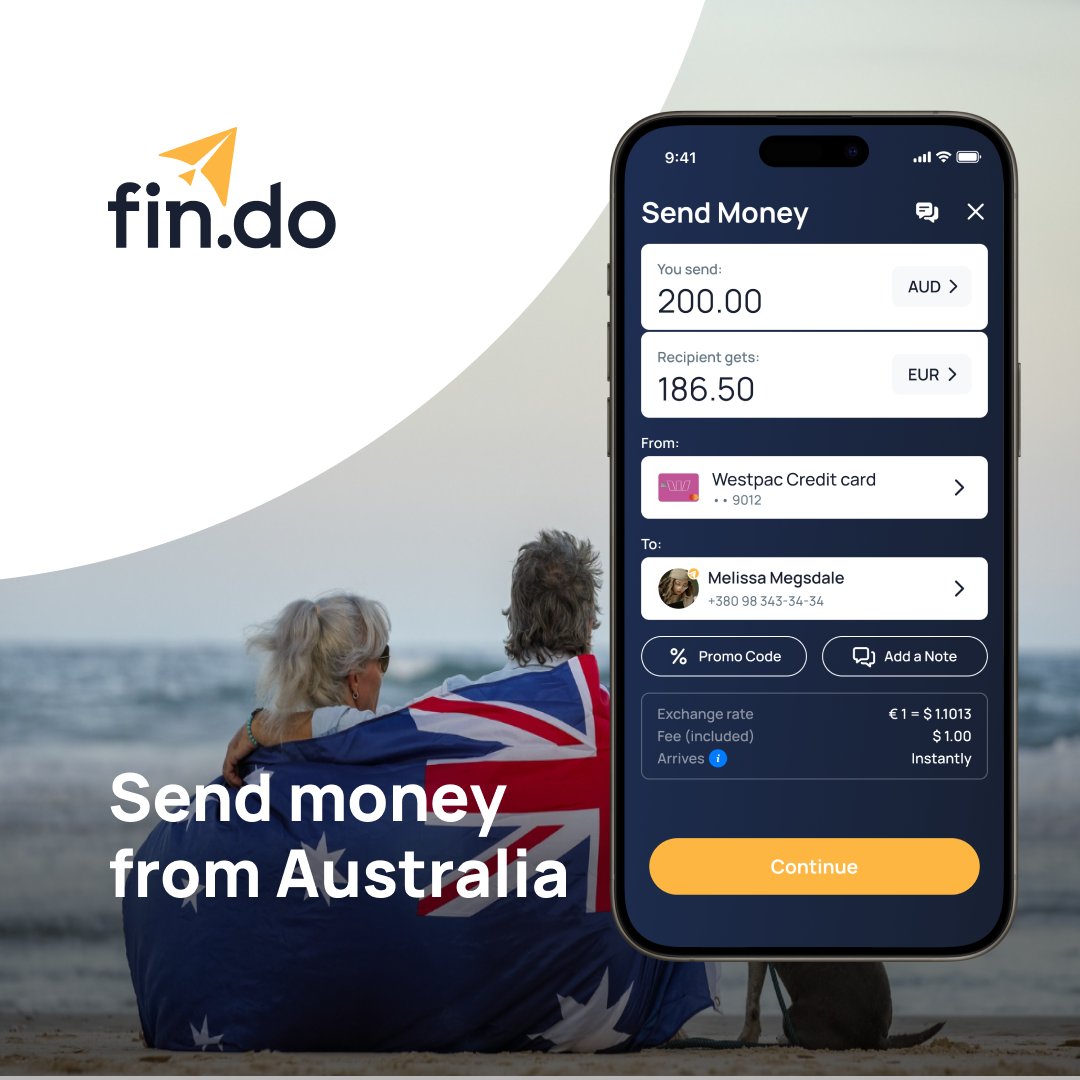 FindoMobile's tweet photo. The best way to send money abroad from Australia? 🇦🇺
Choose https://t.co/h0rdmdj4zI for instant transfers ✅ with transparent rates 💰 to Asia, Europe, Africa, the Americas, &amp; more 🌎
#australia #sendmoneyabroad #findomoneytransfer https://t.co/l6h54gLc52