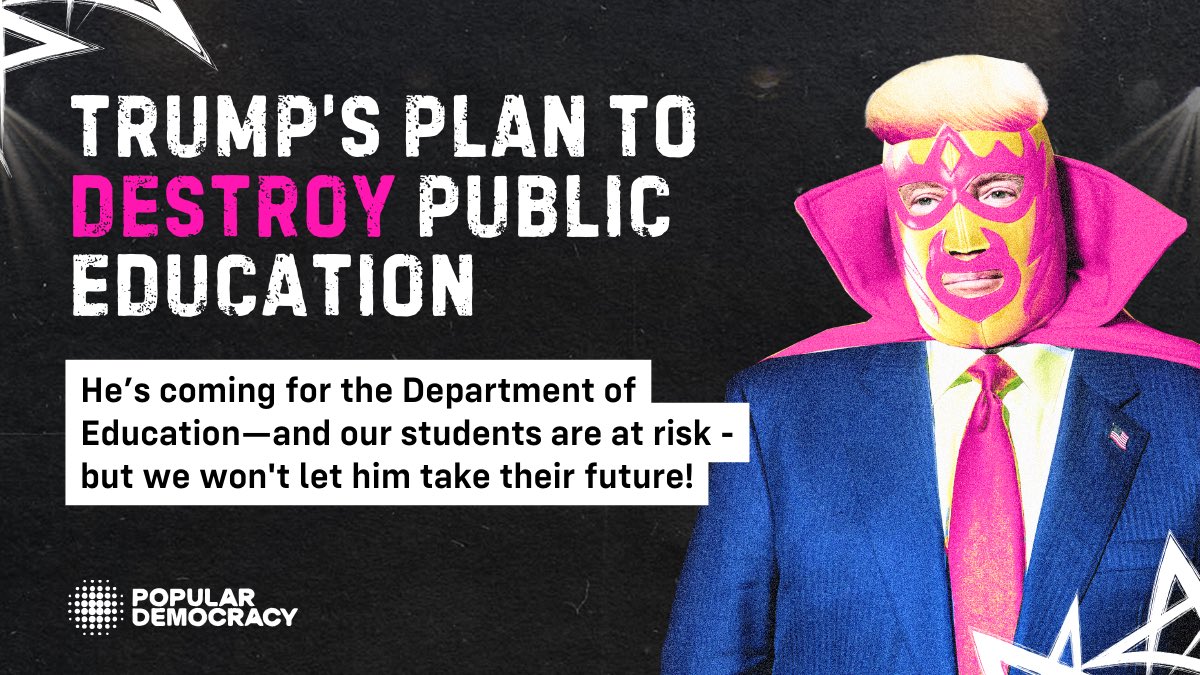 popdemoc's tweet photo. 💥 Trump is attacking public schools:
❌ Cutting protections for LGBTQ+ &amp; immigrant students
❌ Slashing funds for disabled &amp; low-income youth
❌ Silencing honest history education
🎓 Public schools need MORE funding, not less. TAKE ACTION ➡️ https://t.co/tigSKyIhkM https://t.co/VAHdXr3aXt