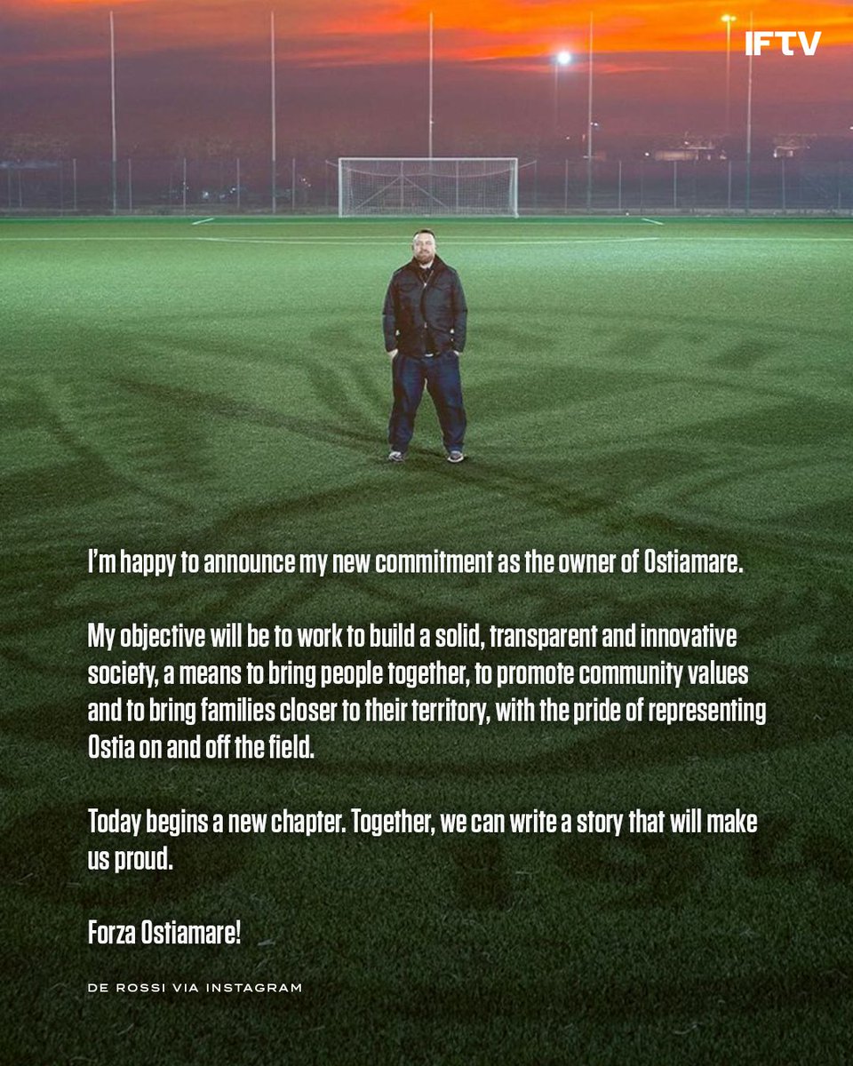 IFTVofficial's tweet photo. Daniele De Rossi just saved his boyhood club from bankruptcy ❤️

This man is football. This man bleeds loyalty.

He’s done it all now:

✅ Player
✅ World Cup Winner
✅ Coach
✅ Owner https://t.co/qcnPHnVTOV