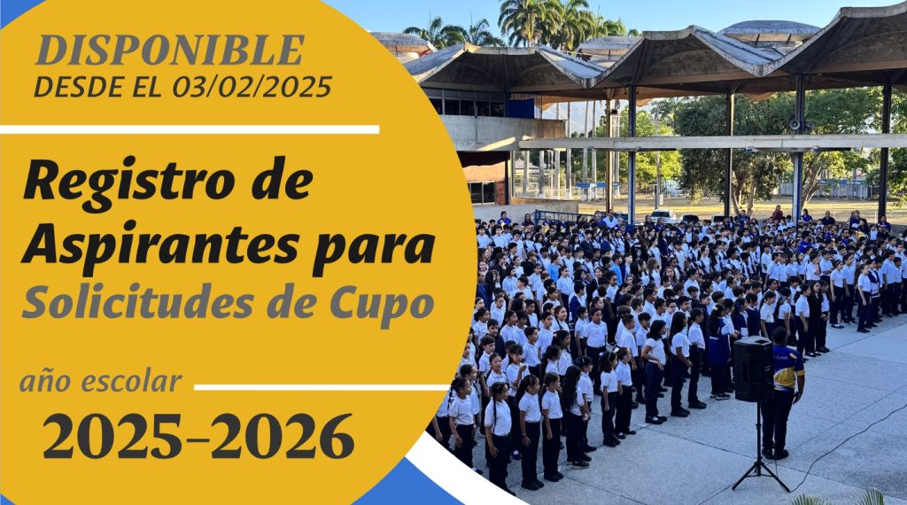 Proximo lunes 03/02/2025 abre el Registro de Aspirantes para Solicitudes de Cupo, año escolar 2025-2026.

#LaSalleGuaparoValencia
#RumboAlCentenario 

Más información en nuestra web: >>
lasalleguaparo.org/3300-2/