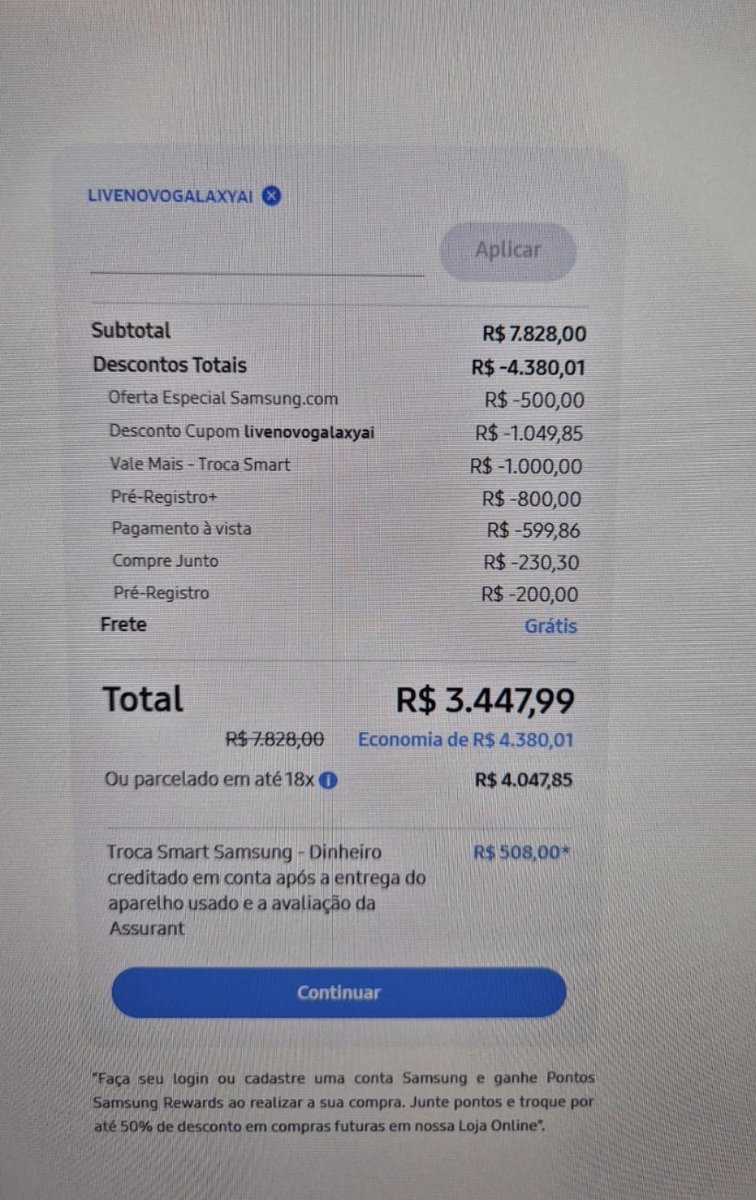 voloch_m's tweet photo. Pra quem quiser aproveitar. 
S25 ultra saindo a 5680 e S25 normal a 3450!! https://t.co/fMGkXYXBOc