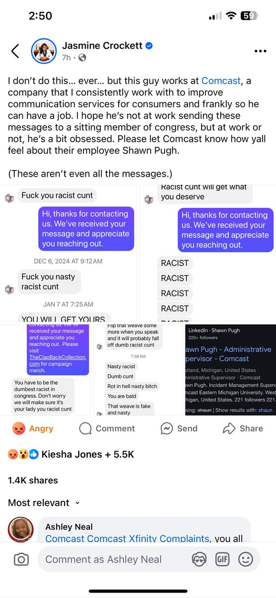 AKOLE143's tweet photo. @comcast looks as if you have an issues with one of your employees. Needs to be fixed ASAP @JasmineForUS https://t.co/FkaksvZdcI