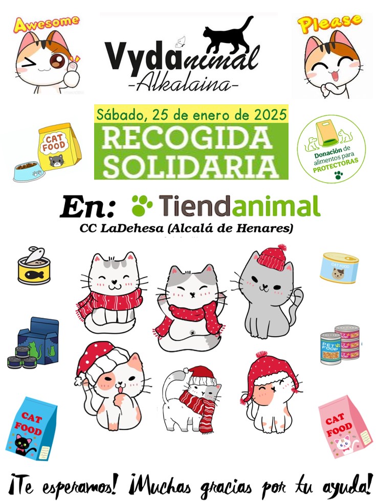 Family gatuna!!!
Ya está aquí nuestra recogida mensual de alimentos para todos nuestros peludos  preciosos!!!😻Será mañana sábado 25 y como siempre en <a href="/tiendanimal/">Tiendanimal</a>  de CC LaDehesa en Alcalá de Henares. Aparte tenemos un pequeño mercadillo con cositas súper chulas y un sorteooo!🧧