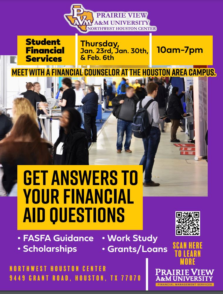 cyspringsccs's tweet image. Need help with Your FAFSA?

Prairie View A&amp;amp;M University Northwest Houston Center is offering a FAFSA Workshop to anyone who needs help completing their financial aid application.

See details below!