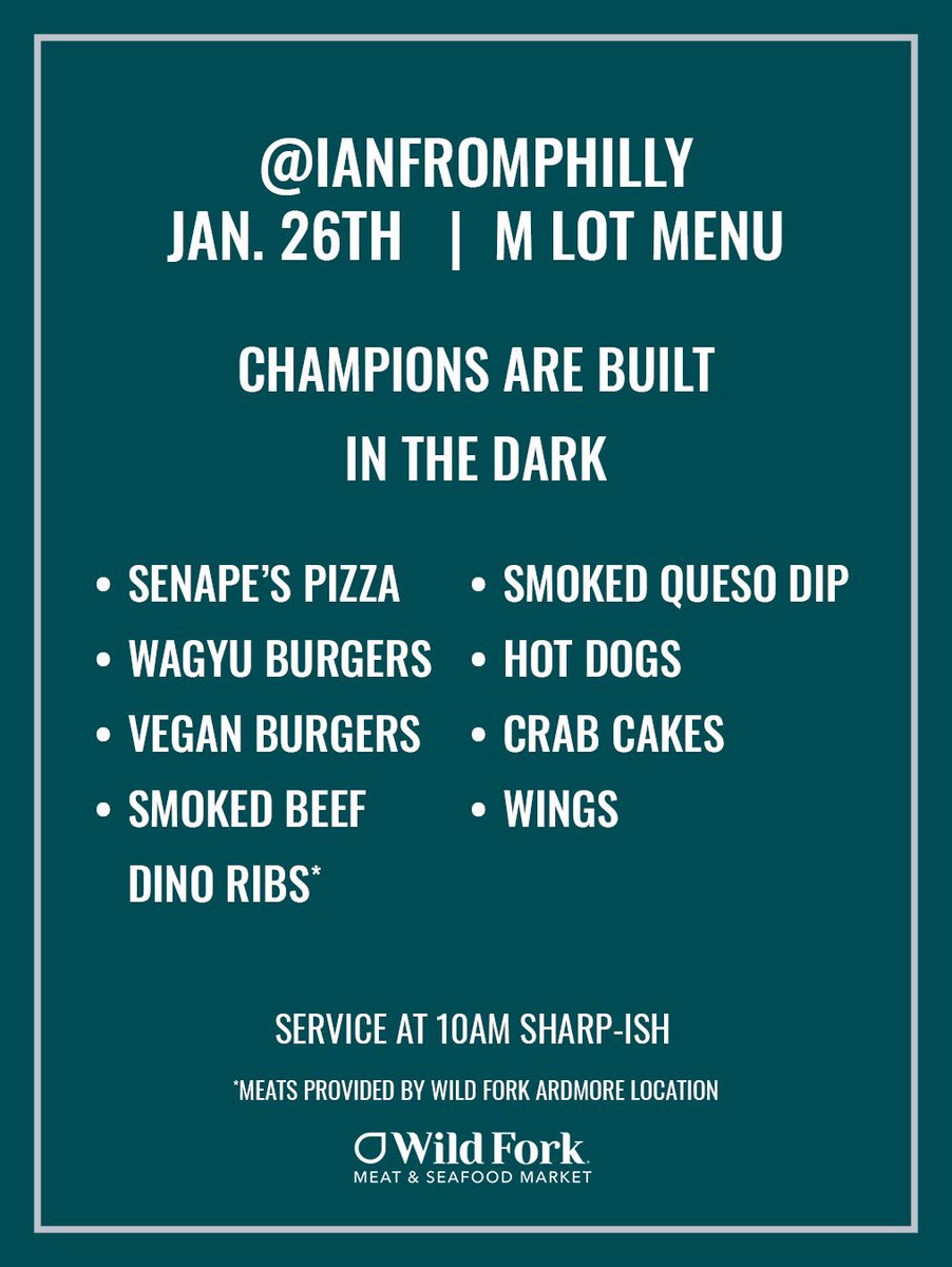 PEASInc's tweet photo. What better way to celebrate an NFC Championship in Philly than to Serve!
Join us at M2 Lot for one last round of Service as we cheer the Eagles on to Victory! Donations welcomed! Food provided by the legendary M Lot!
🦅🦅💚🖤🤍🦅🦅 https://t.co/Ayz5Gzji69