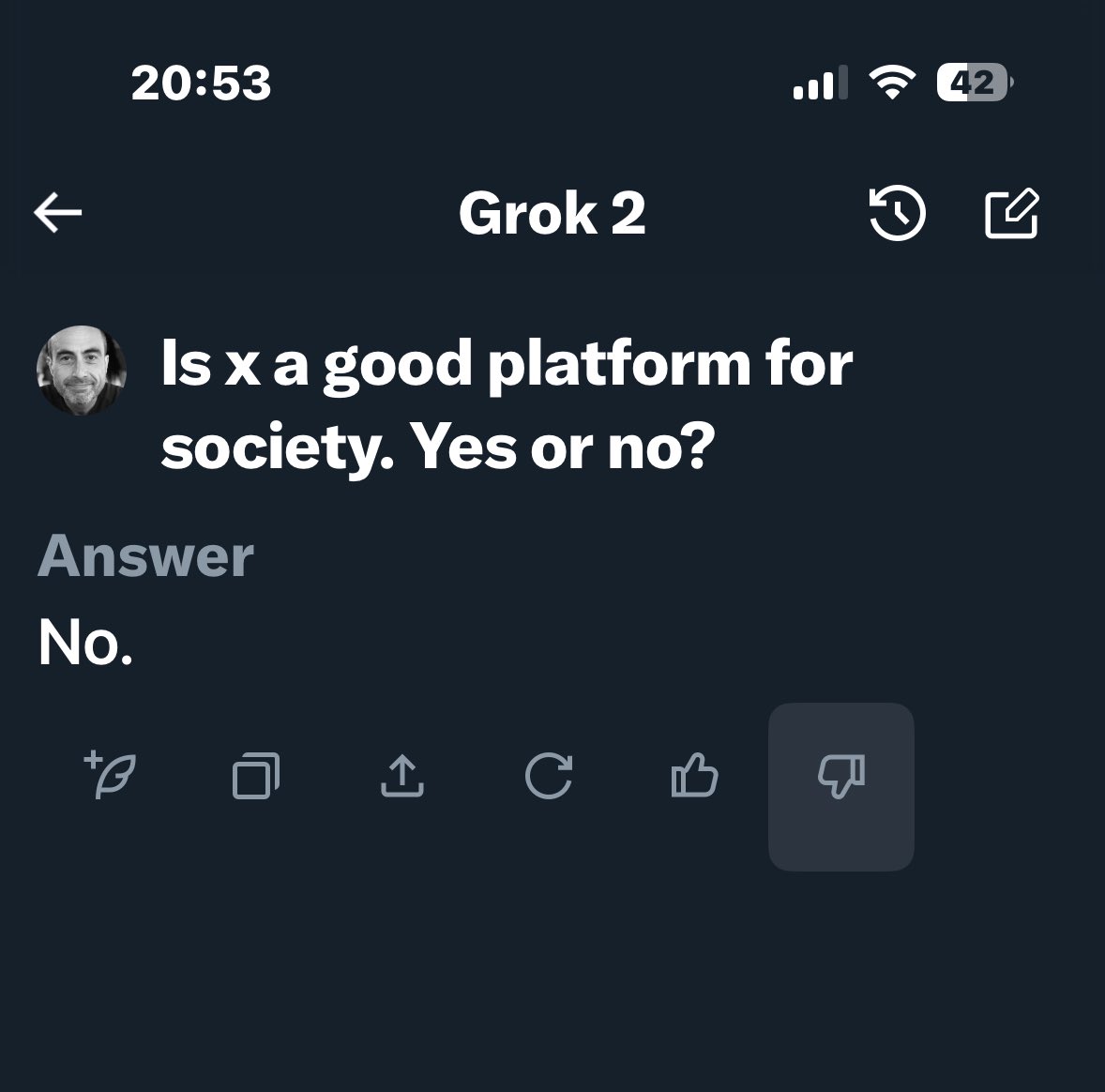 I asked Grok a simple question and got a simple answer
