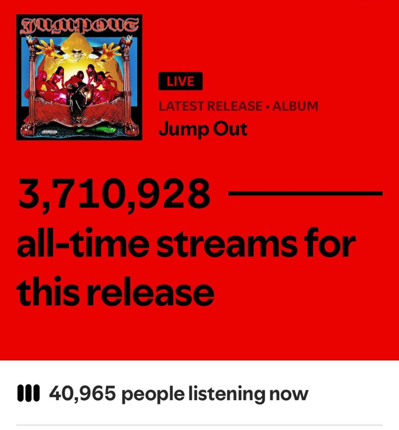 samcantmisss's tweet photo. Jumpout has 3.7+ mil streams already and it hasn’t even been 24 hours since release 😳 #Osamason https://t.co/n0MNtnNHHb