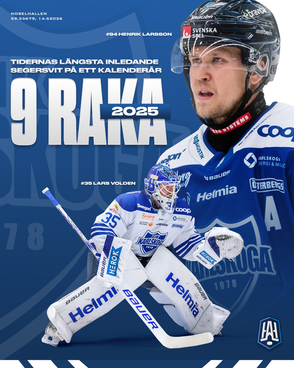 hockeyallsvensk's tweet photo. Nyårslöftet? Vinna allt. 😉

Karlskoga skriver historia med den längsta inledande segersviten på ett kalenderår! https://t.co/895kqXGkNZ