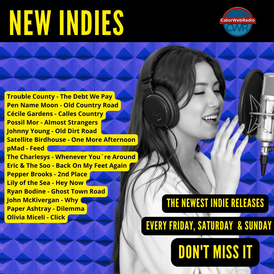 Catorweb radio (@catorwebradio) on Twitter photo #NowPlaying #NewIndies
<a href="/CountyTrouble/">Trouble County</a>
<a href="/KristenPoulter/">~Moon~</a>
#CรฉcileGardens
@possilmor
#JohnnyYoung
<a href="/satellitebirdh/">satellitebirdhouse</a>
<a href="/pmadtheband/">pMad</a>
<a href="/charlesy_songs/">Charlesy</a>
@ericthesoo
#PepperBrooks
#LilyoftheSea
#RyanBodine
#JohnMcKivergan
#PaperAshtray
<a href="/livmiceli/">Olivia Miceli</a> #NowPlaying #NewIndies
<a href="/CountyTrouble/">Trouble County</a>
<a href="/KristenPoulter/">~Moon~</a>
#CรฉcileGardens
@possilmor
#JohnnyYoung
<a href="/satellitebirdh/">satellitebirdhouse</a>
<a href="/pmadtheband/">pMad</a>
<a href="/charlesy_songs/">Charlesy</a>
@ericthesoo
#PepperBrooks
#LilyoftheSea
#RyanBodine
#JohnMcKivergan
#PaperAshtray
<a href="/livmiceli/">Olivia Miceli</a>