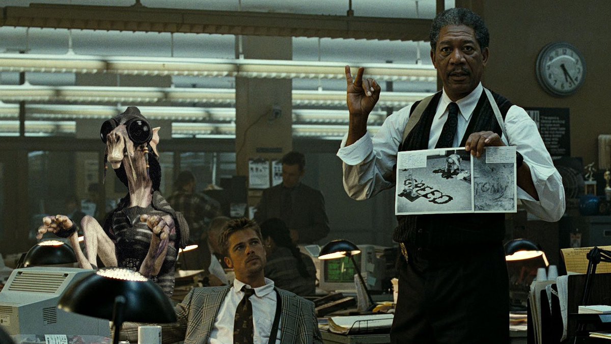 TimothyDennis's tweet photo. Folks were worried the 4K remaster of Se7en was digitally enhanced, but it looks great and there's way more Sebulba. https://t.co/n3PwYXI0nK