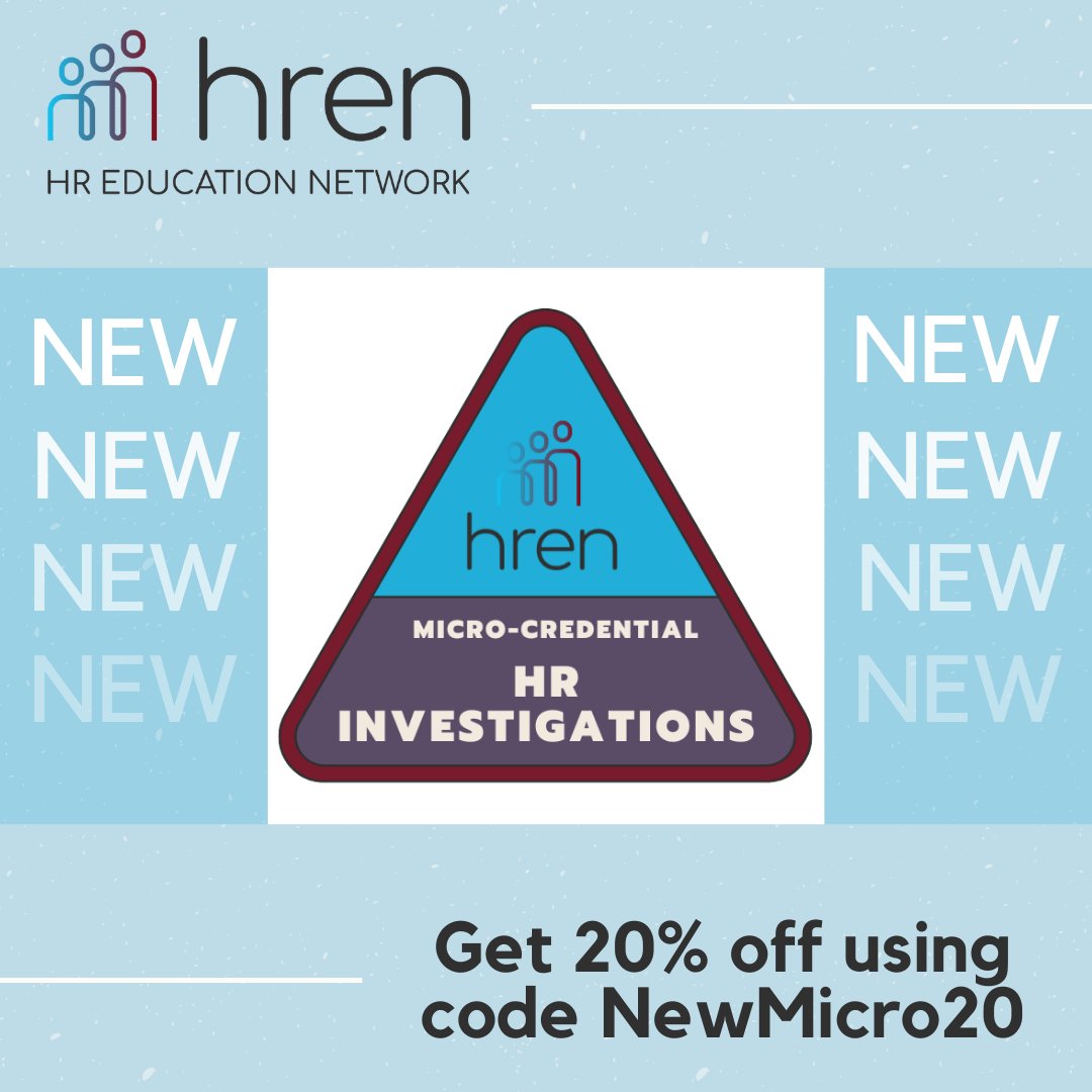 education_hr's tweet photo. Introducing our HR Investigations Micro-Credential Program—an immersive learning experience designed for HR professionals aiming to strengthen their investigative skills and earn HRCI and SHRM recertification credits.

Use the code NewMicro20 for 20% off: https://t.co/2gj91gt0q8 https://t.co/IqAnrRjpiO