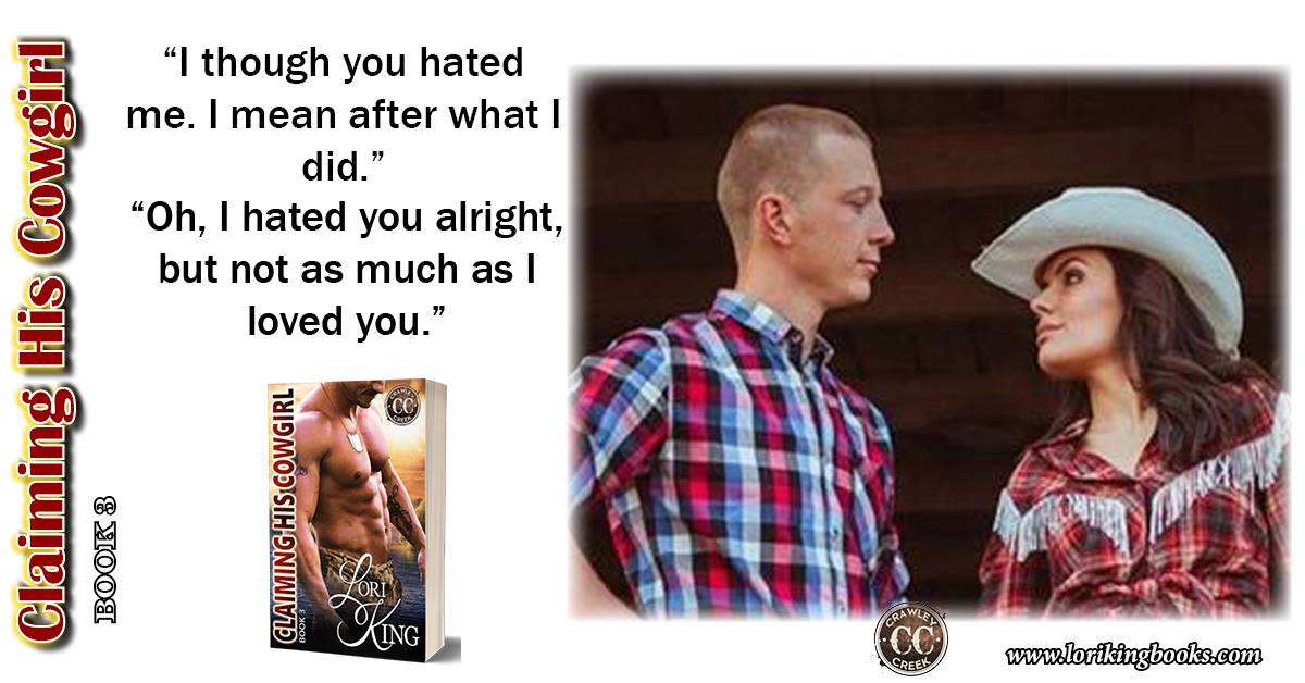 Read an Excerpt from Claiming His Cowgirl on my Facebook now facebook.com/Lori.King.Auth… 

#westernromance #smalltownromance #secondchanceromance #western #ebooks #kindle #excerpt #CrawleyCreek #LoriKing