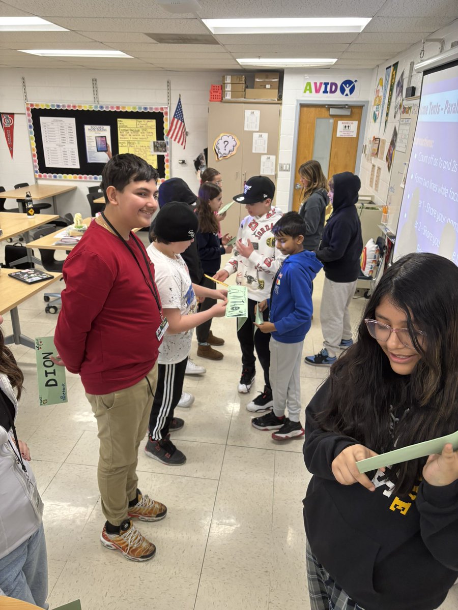 MsDeannaBavaro's tweet photo. … 6th Grade AVID scholars making gains this week with Parallel Lines & Building Relational Capacity!! ⭐️💚 #AVIDforpossibility #groveAVID @AVID4College @D59Grove https://t.co/jphVc1uVEq