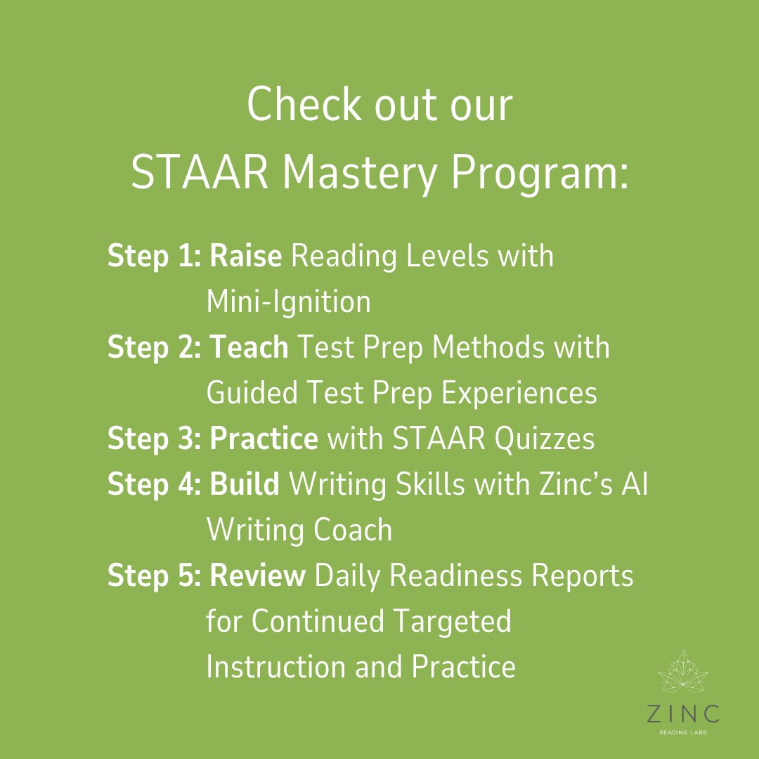 The Zinc team is excited to meet you at #TASA2025 in Austin, Texas, January 26-28.

Come by Booth 1724 to join in on critical conversations about secondary literacy and try out our comprehensive STAAR Mastery Program!

#reading #testprep #literacymatters #lovetoread