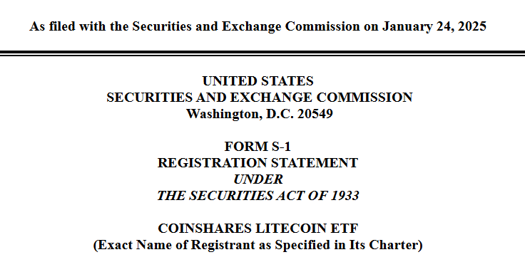 NateGeraci's tweet photo. Coinshares files for litecoin ETF... https://t.co/JaNTee4VwS