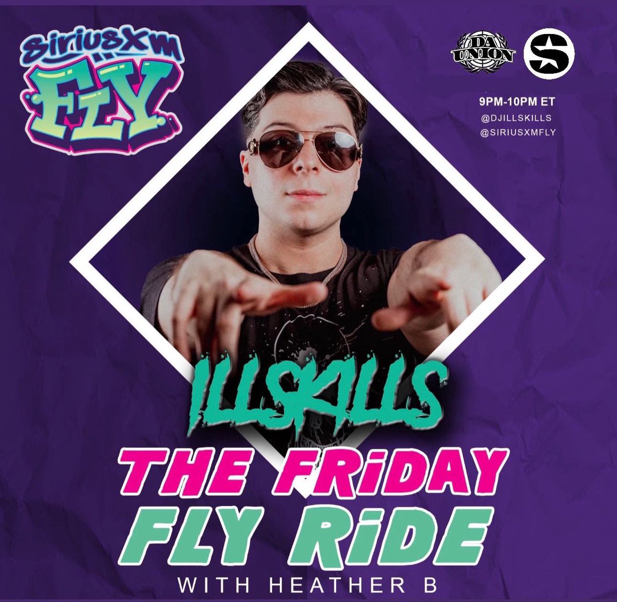 DJILLSKILLS's tweet photo. TONIGHT! Catch me on the #FridayFLYRide on @SiriusXMFLY 9PM EST! plus 4 clubs this weekend! 4 different markets but 1 DJ 🚀🚀🚀 #TheRedendoShow 💣 https://t.co/jgmbfiFmxM