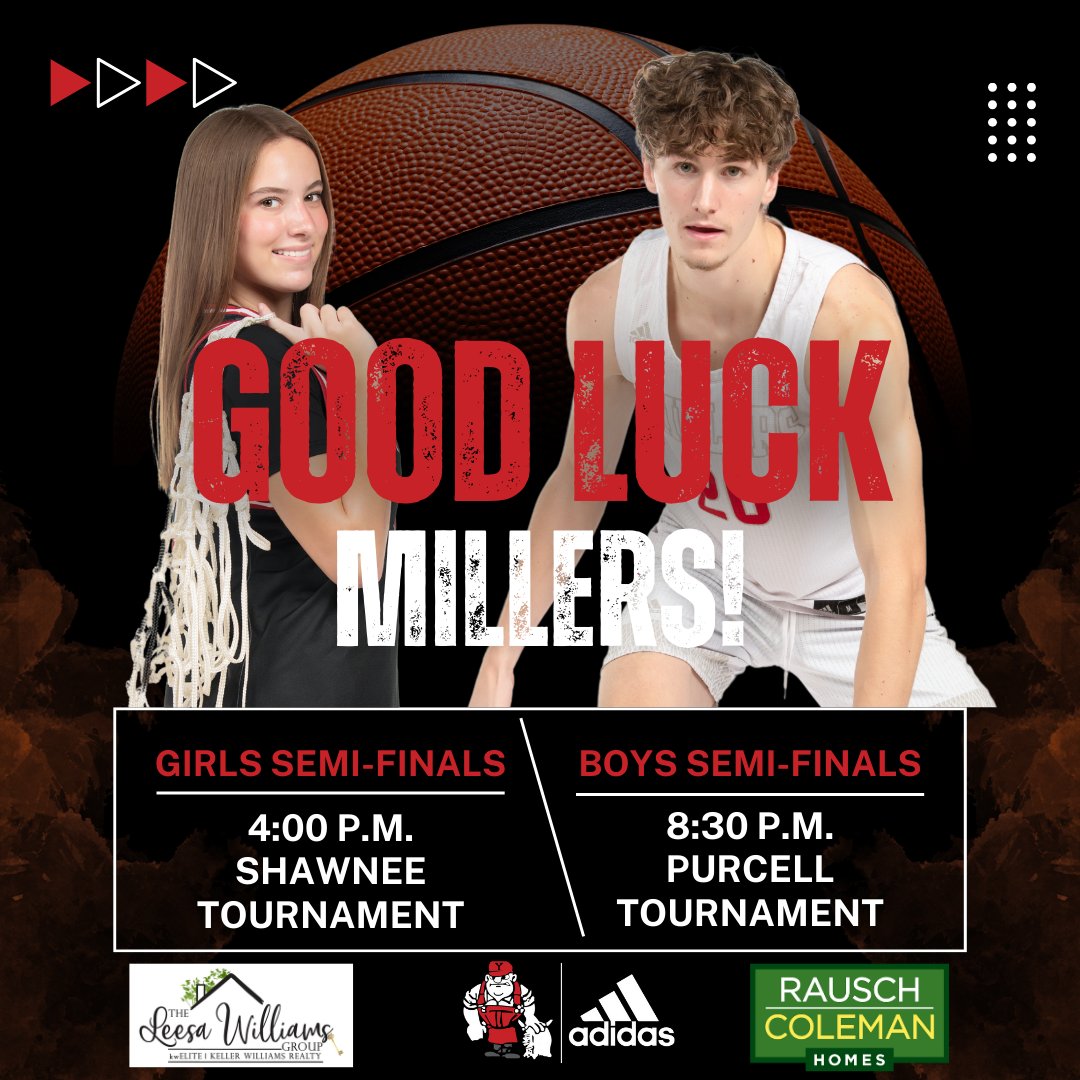 Good luck to both our boys and girls basketball teams in semi-finals tonight! GO MILLERS!