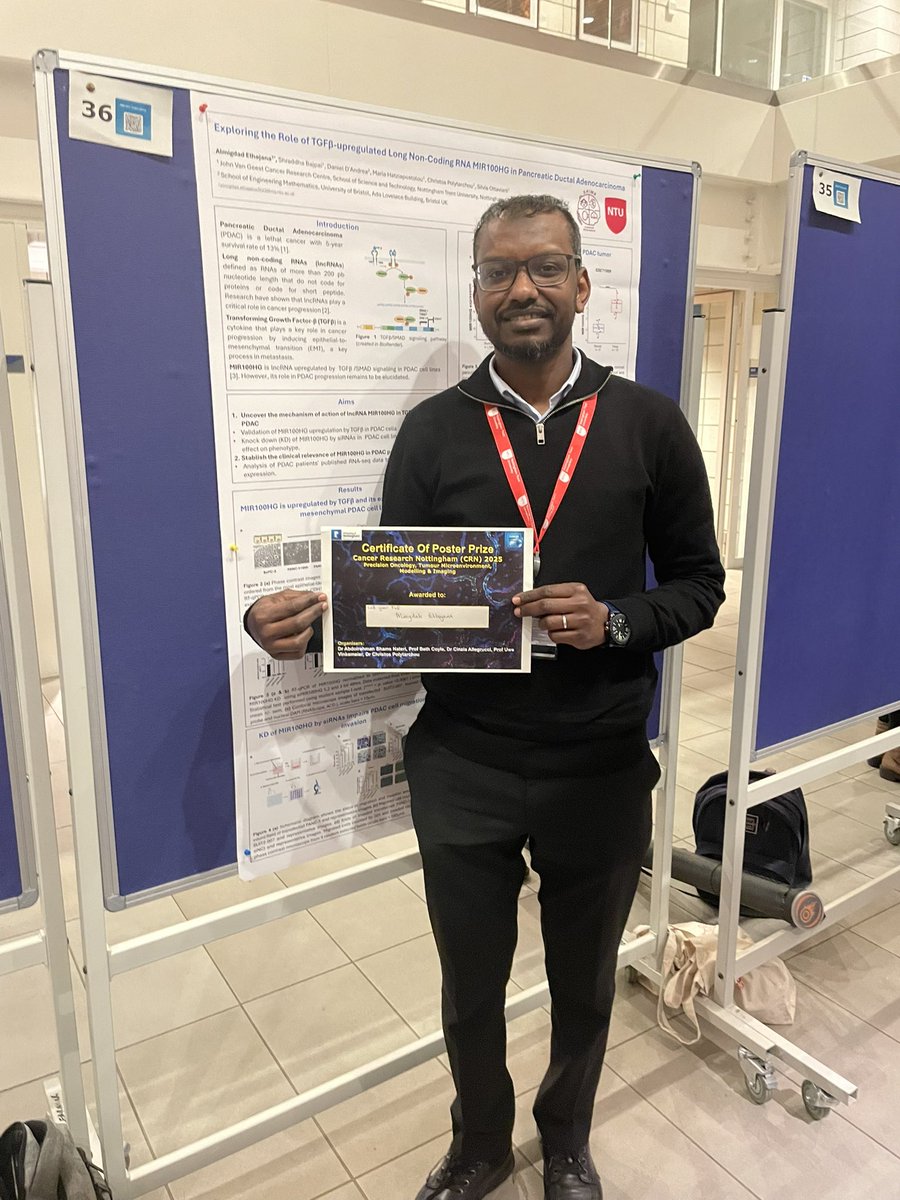 Silvia Ottaviani (@ottaviani_s) on Twitter photo Congratulations to my PhD Almigdad for receiving a poster prize at the Cancer Research Nottingham Symposium 2025 today! Keep up the good work! #lncRNA #PancreaticCancer 🏆🤩 #proudPI <a href="/vanGeestCancer/">JvG Cancer Research</a> <a href="/NTUBIOSCIENCES/">Dept of Biosciences, Nottingham Trent University</a> <a href="/ntu_research/">NTU Research</a> Congratulations to my PhD Almigdad for receiving a poster prize at the Cancer Research Nottingham Symposium 2025 today! Keep up the good work! #lncRNA #PancreaticCancer 🏆🤩 #proudPI <a href="/vanGeestCancer/">JvG Cancer Research</a> <a href="/NTUBIOSCIENCES/">Dept of Biosciences, Nottingham Trent University</a> <a href="/ntu_research/">NTU Research</a>