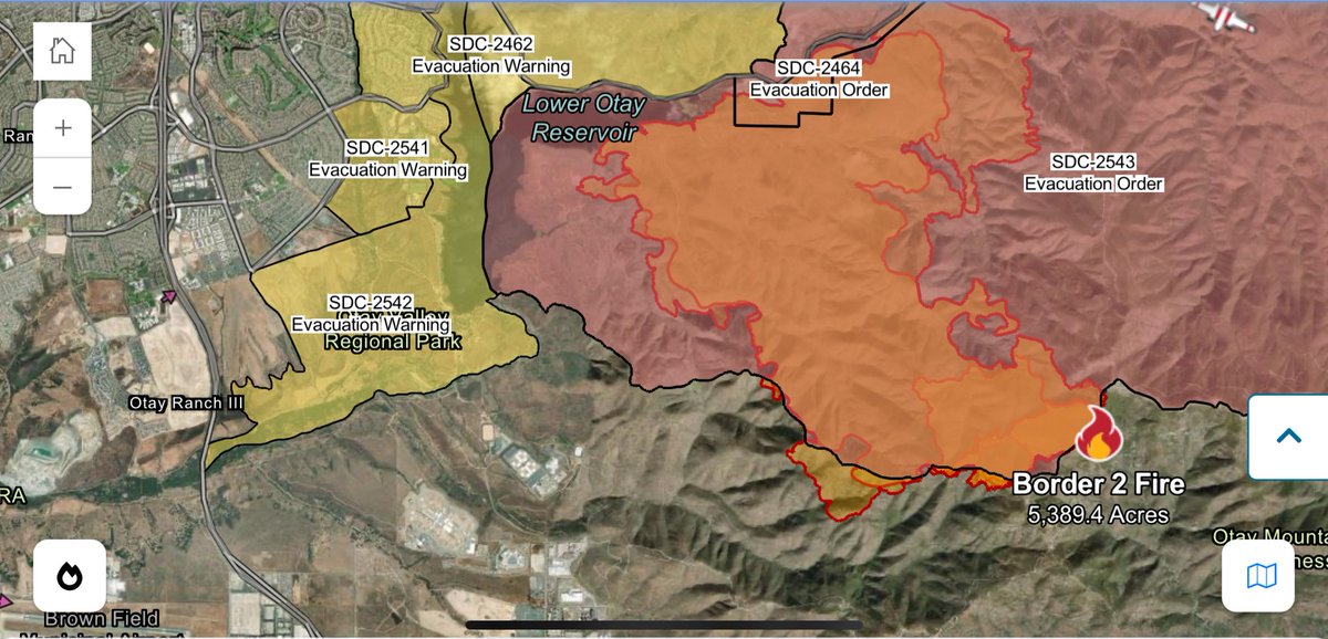 MenendezLegacy's tweet image. The #Border2Fire has grown to 5,389.4 acres, with 692 personnel working to contain it using 23 engines, 16 water tenders, 10 helicopters, 8 dozers, 24 hand crews, and 53 other resources. No evacuation warnings or orders have been issued for RJ Donovan at this time.