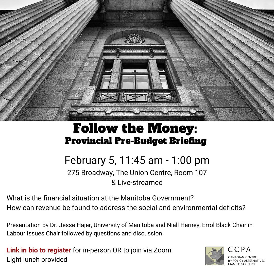 Join Dr. Jesse Hajer (University of Manitoba) and Niall Harney (Errol Black Chair in Labour Issues) for a presentation followed by Q&amp;A and discussion.

Register for in-person event: shorturl.at/vBb7O 
Register to join via Zoom: shorturl.at/FxrAO