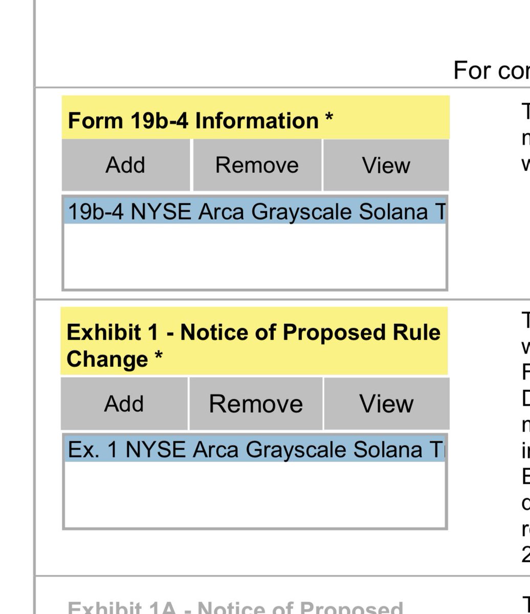 EricBalchunas's tweet photo. Grayscale just filed 19b-4 for a Solana ETF w NYSE https://t.co/KFqx2UTour
