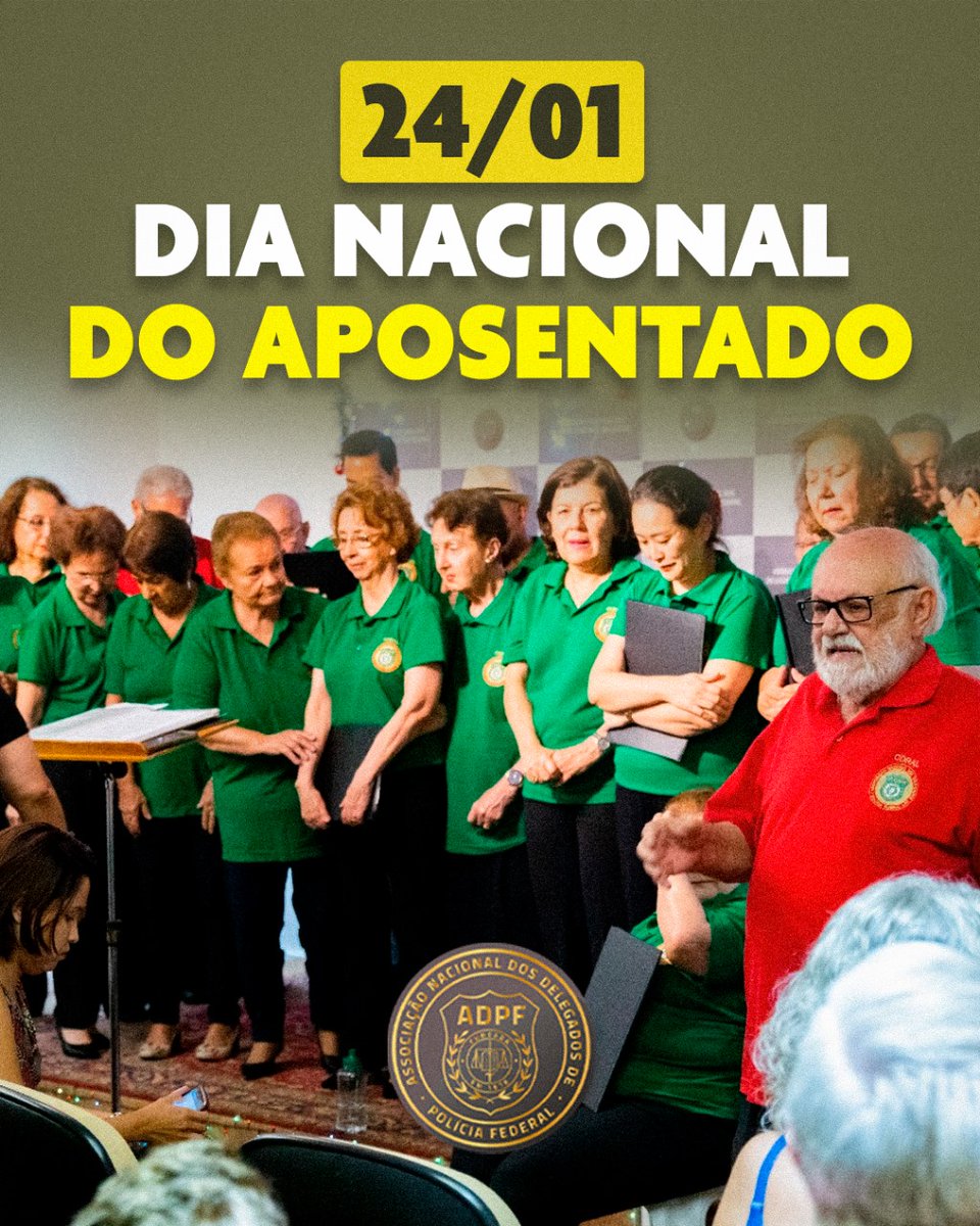 A ADPF parabeniza os Delegados de PF aposentados, que dedicaram suas vidas à Segurança Pública do Brasil.

#DiaNacionalDoAposentado

#ADPF #Aposentados #Delegados #PF #PolíciaFederal #DelegadoFederal
#BrasilSeguroéComAPFForte #ValorizaçãoDaPFJá