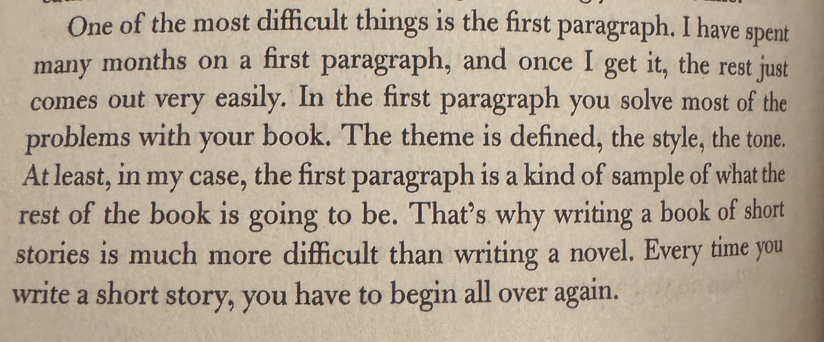 Garcia Marquez on the first paragraph