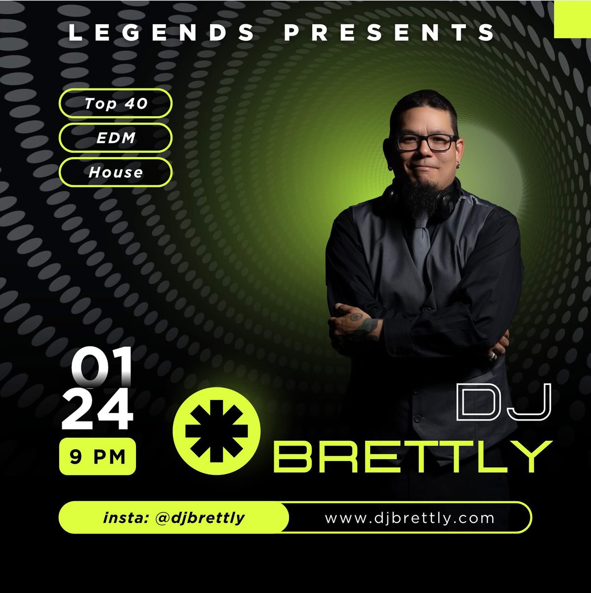 Tonight at 9 pm, come do party things with me at Legends!