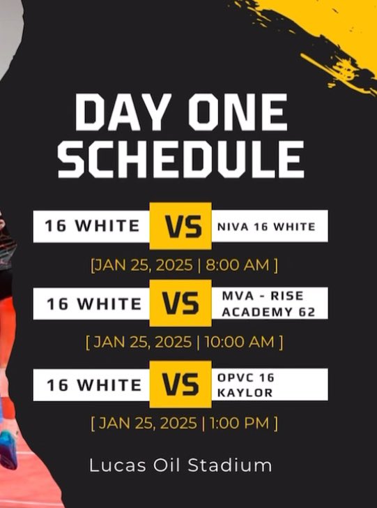 CANT WAIT FOR TOMORROW👀👀 Day 1 at the Central Zone Invite!!! BE THERE🔜 Can’t wait to play with my team tomorrow 💛 Here is our day 1 schedule ➡️