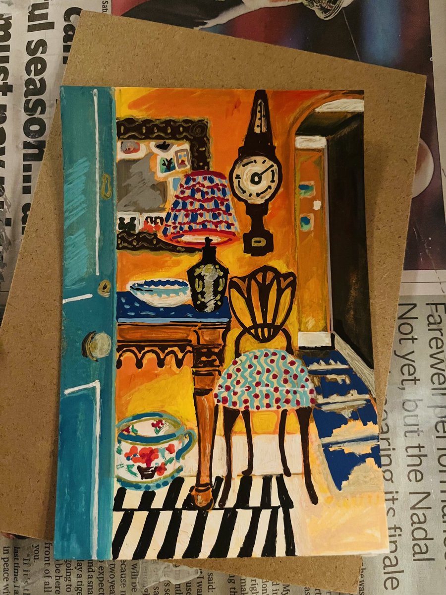 jennyeclair's tweet photo. This weeks @roomportraitchallenge (on insta) - Gouache and Posca pen #studioeclair https://t.co/412JC9dUX9