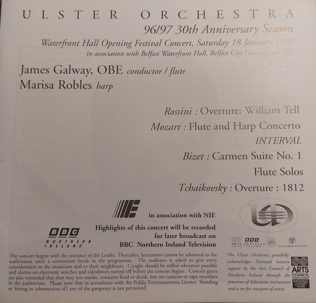 doc_malone2004's tweet photo. @UlsterOrchestra @Waterfront_Hall I was fortunate to be present at all three of the opening concerts that weekend. Unfortunately, Monserrat Caballe was indisposed and her place was taken by Lesley Garrett. https://t.co/CEwEID2BOZ