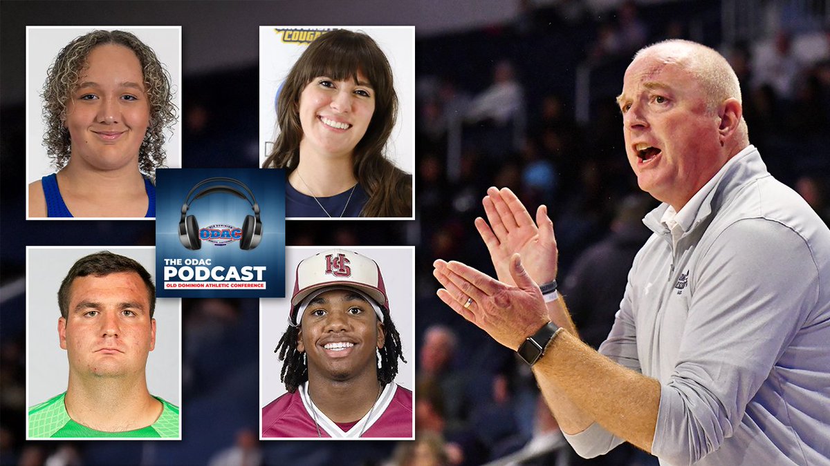 odacathletics's tweet photo. In Episode 8⃣ of #TheODACPodcast, we talk w/ @vwu_marlins MBB HC Dave Macedo on his 500th win as well as 4 SA's that went to the @NCAA Convention - @AverettUCougars Sophia Marshall, @HSCathletics Will Huddleston &amp; Alex Fitz-Hugh, and WLU's Bailey Hedgemon https://t.co/0sIFQqQfKZ https://t.co/lwCCXjE6Rs
