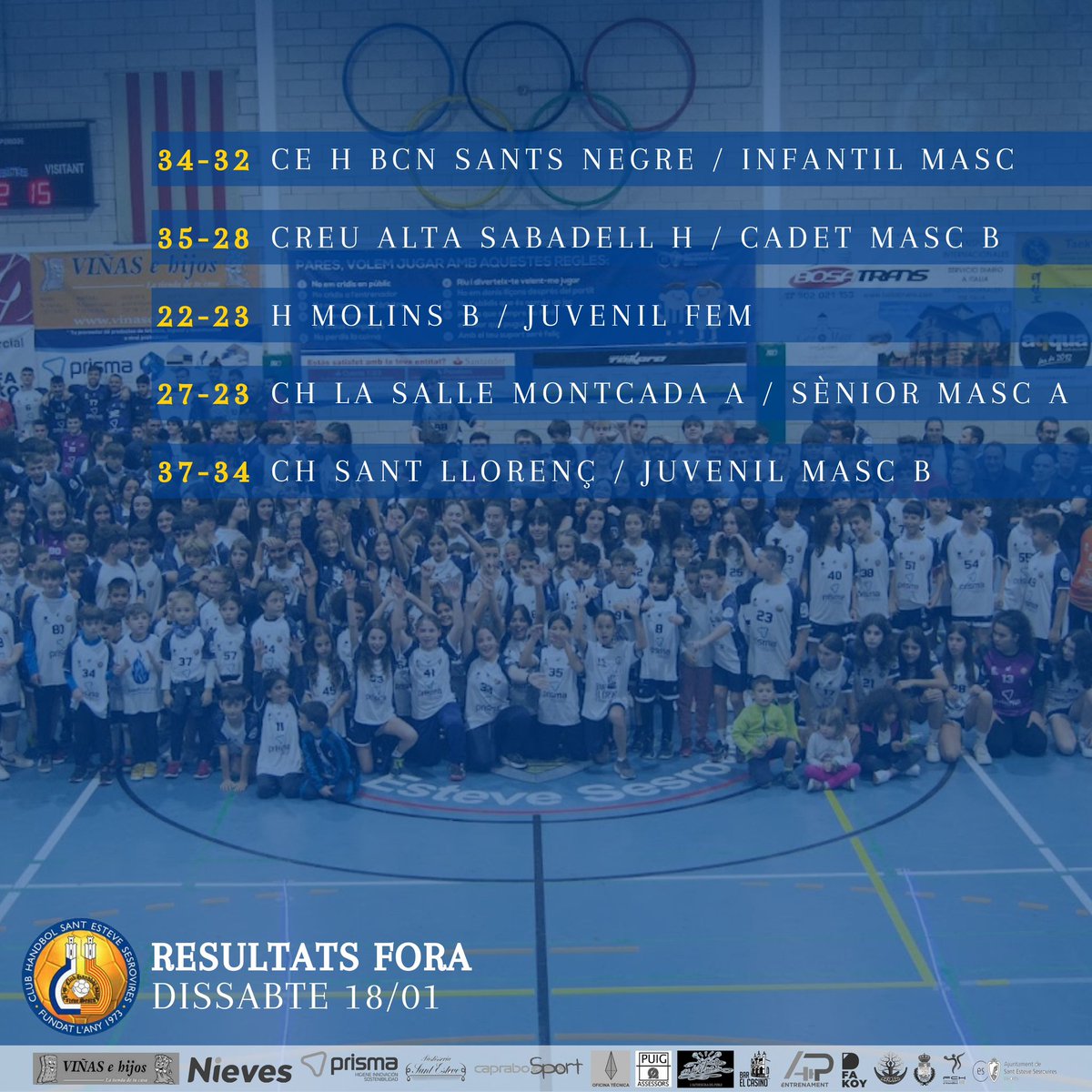 chses1973's tweet photo. RESULTATS💙🤍
Resultats dels partits del cap de setmana del 18/19 Gener
#santestevesesrovires #chses #femclub #orgullCHSES #handbol #sanesarena https://t.co/KOeKh7sjLy