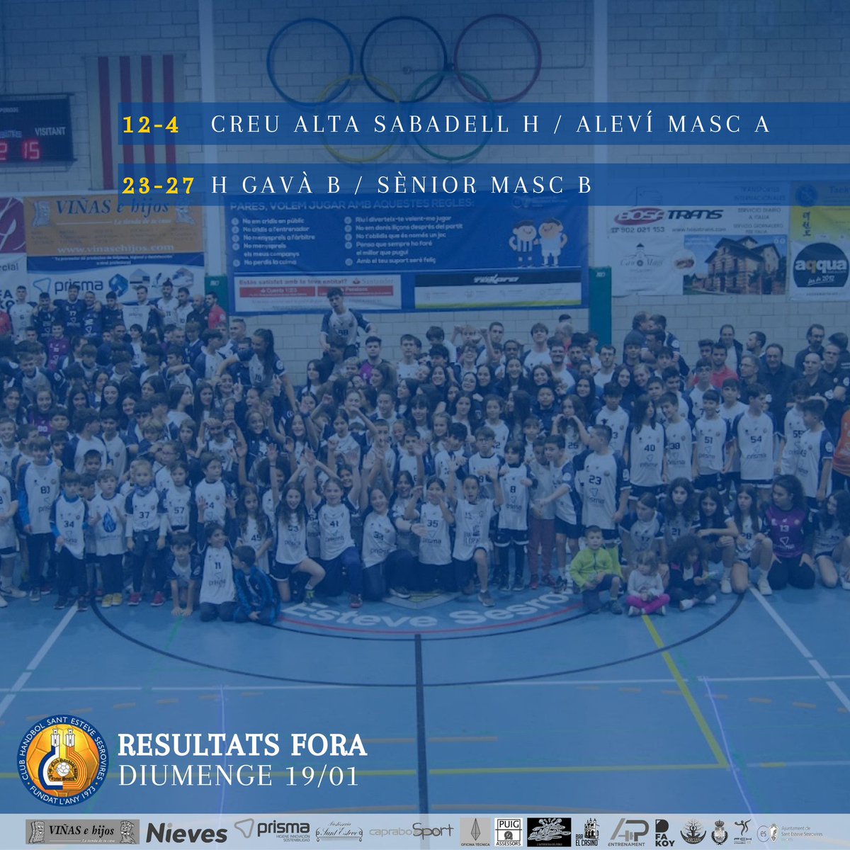 chses1973's tweet photo. RESULTATS💙🤍
Resultats dels partits del cap de setmana del 18/19 Gener
#santestevesesrovires #chses #femclub #orgullCHSES #handbol #sanesarena https://t.co/KOeKh7sjLy