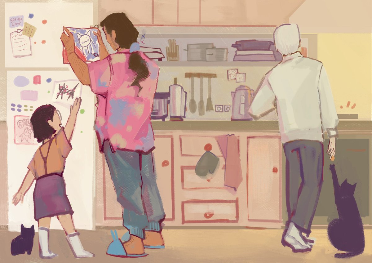 D0ubtfu1F4n's tweet photo. jushiro sure making something delicious 

cats are caten and kyocatsy btw https://t.co/VZwFfvuqbb