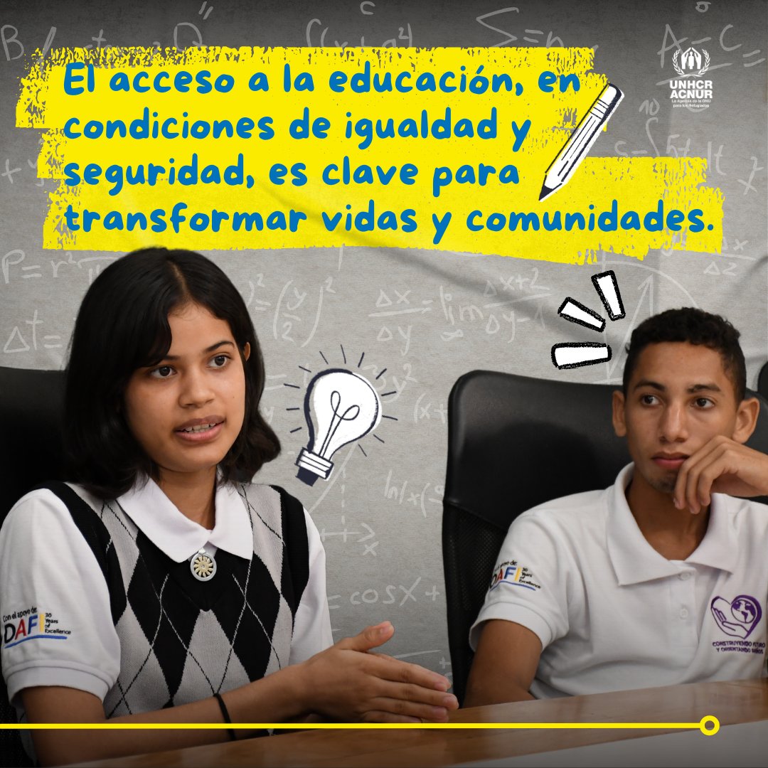 AcnurColombia's tweet photo. En 2024, más de 20 jóvenes forzados a huir accedieron a becas universitarias gracias al programa DAFI y al apoyo de 🇩🇪Alemania y 🇩🇰Dinamarca.

La educación transforma vidas y abre puertas hacia un futuro lleno de oportunidades en 🇨🇴. 🎓💙 https://t.co/Pw3vUvU03g