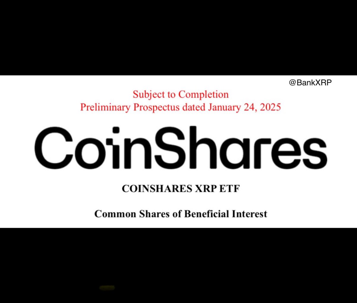Coinshares just filed for a spot XRP ETF